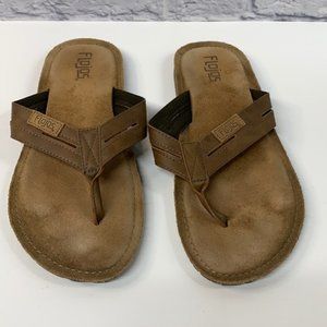 men’s brown sandals flip flops size 13